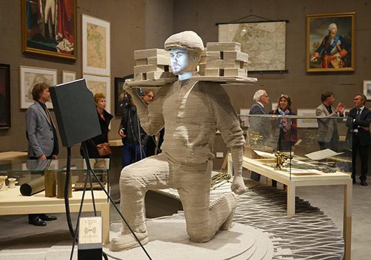 vilt sculptuur model werkman waterlinie museum, annerose